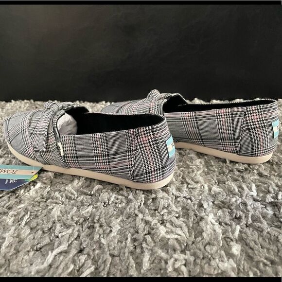 NIB TOMS Alpargata Multi Plaid Bow Shoes - Picture 6 of 9